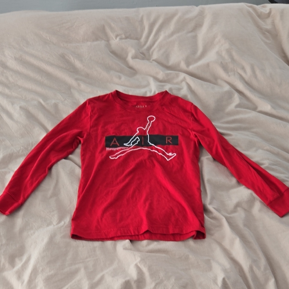 Nike Jordan Red Long Sleeve Kids Tee Size L 12-13